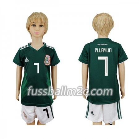 Fußballtrikots Mexiko M.Layun 7 Kinder Heim Trikotsatz WM 2018